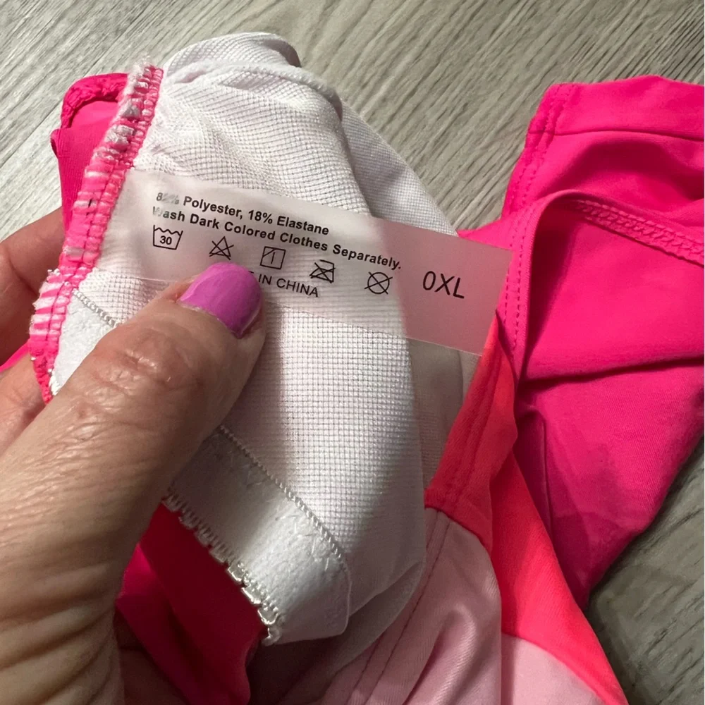 SHEIN Pink Block One Piece bathing suit
